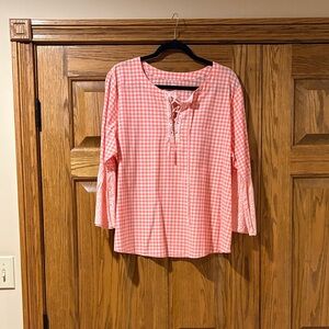 St. John's Bay Pink Checkered Blouse